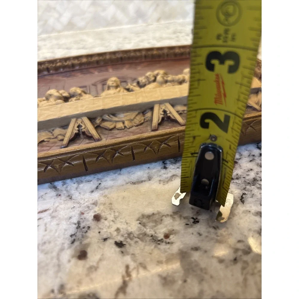 Vintage DaVinci's Last Supper resin plaque Jesus Christianity Judas ~Please Read